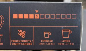 IMG_7273-min - My Morning Espresso Nespresso pod sleeve showing espresso and lungo brew options