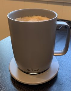 Nespresso Vertuo 8 oz coffee in an Ember mug