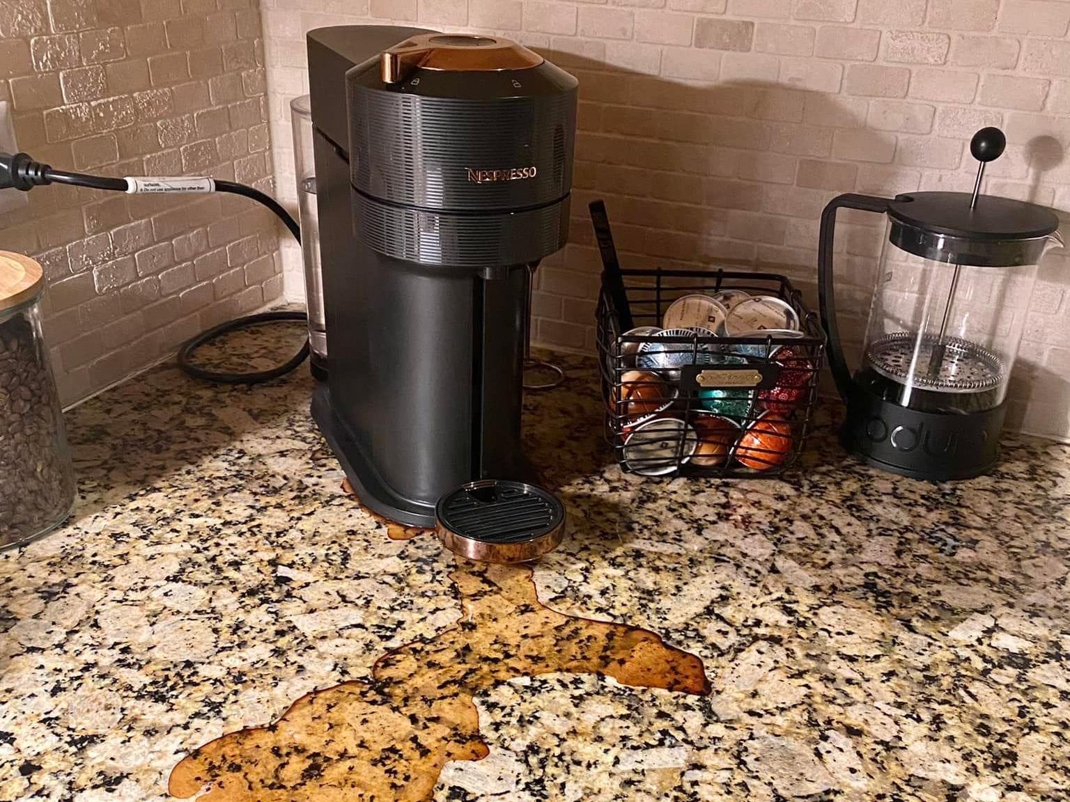 Nespresso machine leaking coffee