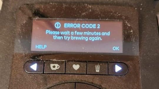 Keurig K-Supreme Plus Smart Error Code 2