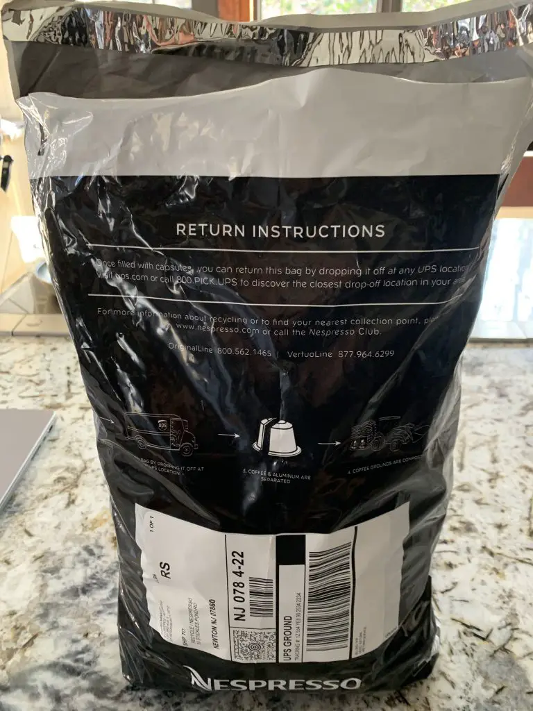 nespresso pod recycling bag (back)